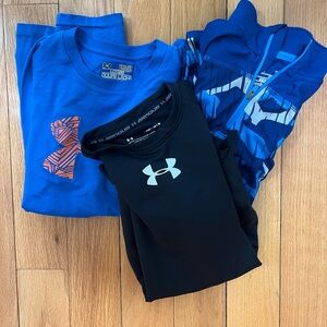 Three under armour long sleeve shirts